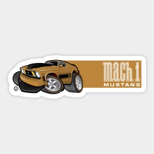 Mach 1 Gold with Gold Stripe Sticker